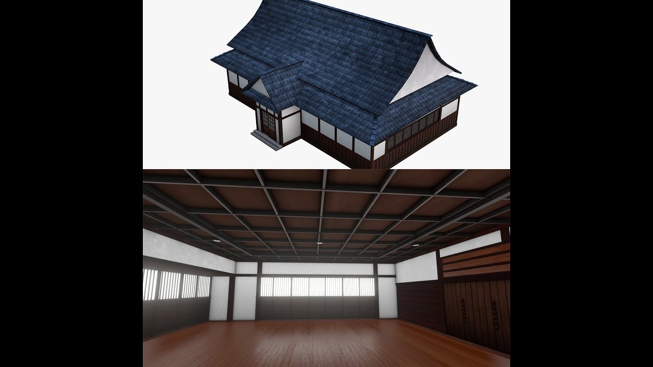 Japanese Training House - Dojo 3D Model
