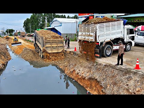 Wonderful!! Building Foundation Village Road Construction By Dozer Komat’su D31PX Pushing Soil Rock