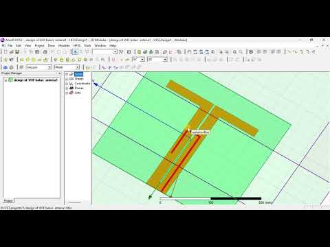 dual band dipole antenna with balun matching circuit in HFSS