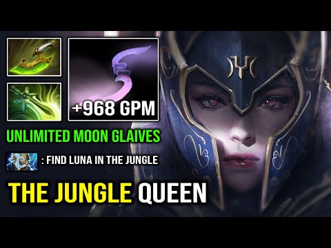 THE JUNGLE QUEEN Unlimited Moon Glaives +968 GPM Hard Carry Butterfly Luna Dota 2