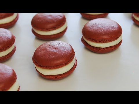 [Recipe] Red Velvet Macarons | with Cream Cheese Filling