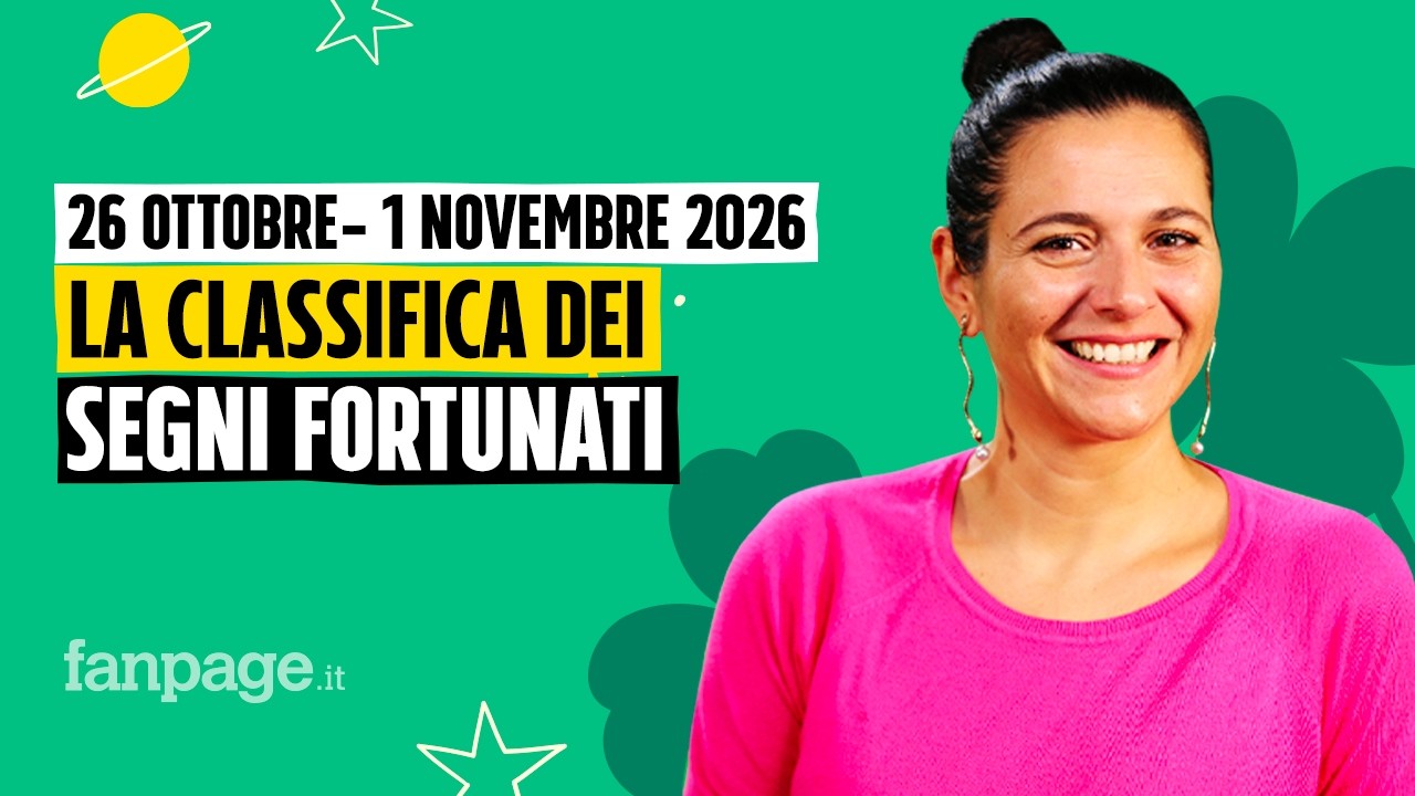 Classifica segni più fortunati dell'oroscopo della settimana 26 ottobre - 1 novembre 2026