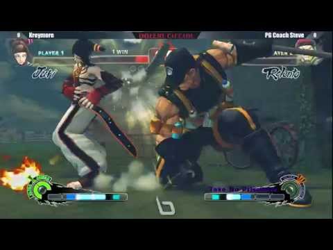 Next Level Battle Circuit 134 - USF4 - Kreymore (Juri) vs PG Coach Steve (Rolento)