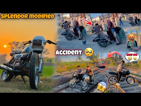 Splendor modified On Railway Track 🛤️😰 || Accident Hogea🥺 || Splendor Modified 2024🔥