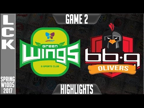 Jin Air Greenwings vs bbq Olivers Highlights Game 2 - LCK W10D5 Spring 2017 JAG vs BBQ G2