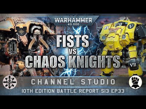*NEW ARMY* Chaos Knights vs Imperial Fists Space Marines Warhammer 40K Battle Report 10th Edition