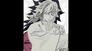 [鬼滅の刃] 冨岡義勇 描いてみた！[一発描き][Kimetu no yaiba]