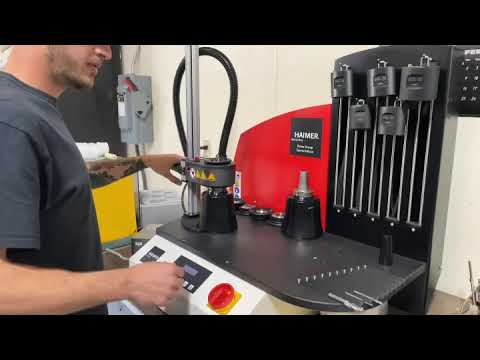 Haimer shrink fit tool holder machine in action
