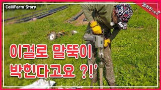 시골살이 꿀팁! 힘 안 들이고 말뚝 박는 방법 로터리 해머, 뿌래카, 자작 소켓까지! 실전 말뚝 박기