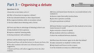 IELTS listening actual test Part 3: organising a debate (answer+ transcript)