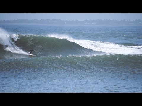 Large swell slams in to Westport 