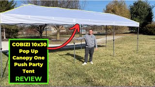 COBIZI 10x30 Pop Up Canopy One Push Party Tent Review