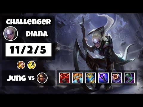 Diana vs Nidalee KOREAN Challenger JUNGLE (11/2/5) - v11.16