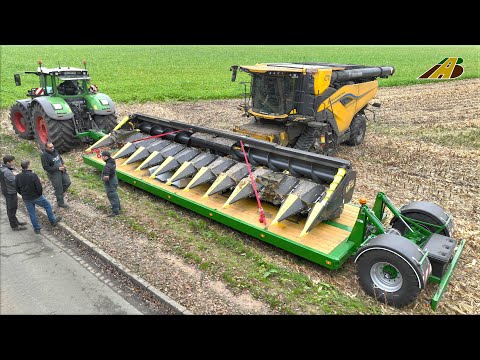 Großmähdrescher New Holland CR11 & DRAGO Pflücker - Körnermais - Traktor Fendt 1050 - Maisernte 2024