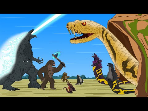 Rescue All Family GODZILLA & KONG, GODZILLA EARTH From Evolution of GIANT PYTHON - FUNNY CARTOON