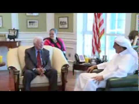 خلف الحبتور يستقبل الرئيس الأمريكي جيمي كارتر في دبي