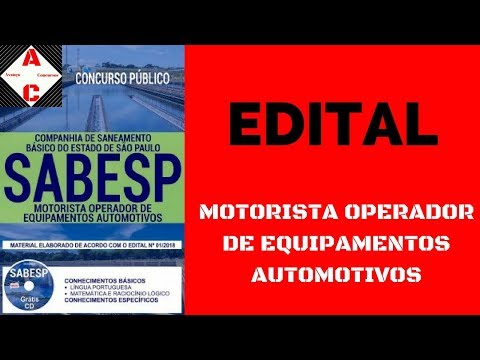 Apostila Concurso SABESP 2018 - Motorista Operador de Equipamentos Automotivos
