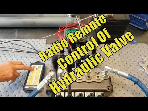 Remote Control of 5 spool Hydraulic Valve with Pneumatic actuators and 12 V DC Air Solenoid Valves