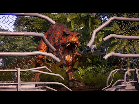 T-Rex Vs Spinosaurus Fighting - Jurassic World Evolution Breakout and Fight!