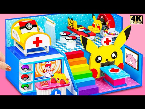 Make Pikachu Hospital Pokémon in Real Life and Rescue Charizard, DIY Doctor Set from Clay, Cardboard