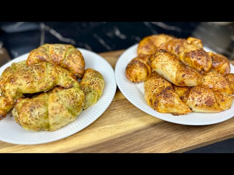 Duo de CROISSANTS au pesto ROUGE & VERT 🍀pour accompagner vos salades et vos soupes
