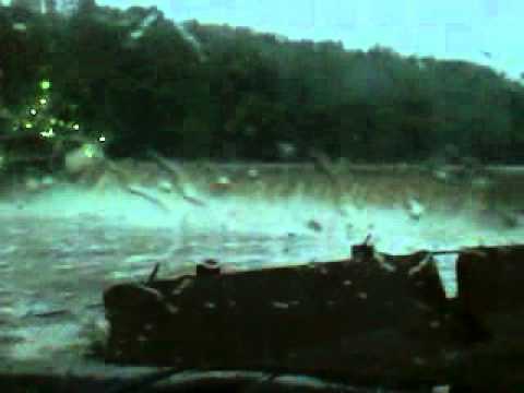 Dam water rising. Forsyth missouri. Empire dam.