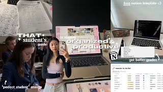 THAT STUDENT'S GUIDE to staying ORGANIZED & PRODUCTIVE for school 🌱🤍 Notion and Google Calendar Tour