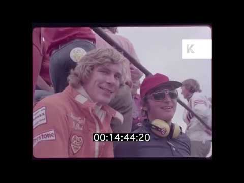1970s James Hunt and Suzy Miller at Formula 1 Race, 35mm