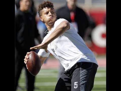 Pat Mahomes:  80 Yard Throw at Pro Day (BEST VIEW)