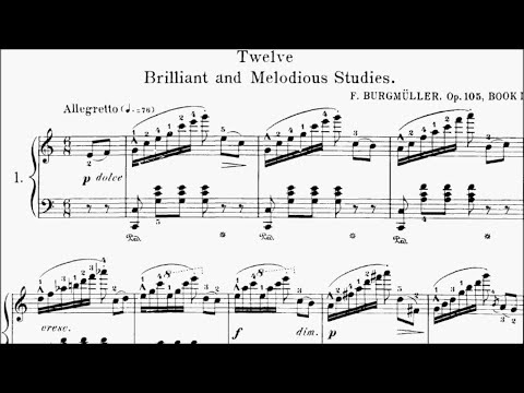 Burgmuller Op.105 12 Brilliant and Melodious Studies (Complete)
