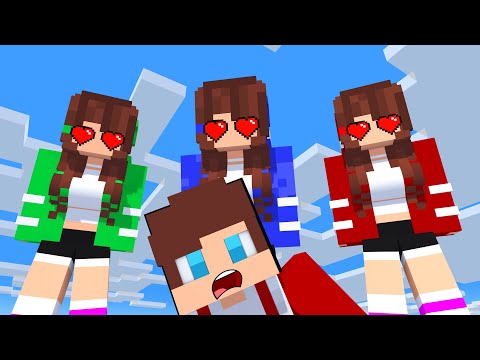 JJ and Mikey vs Minecraft Mobs : 3 Sister JJ's Girl LOVE Curse - Maizen Minecraft Animation