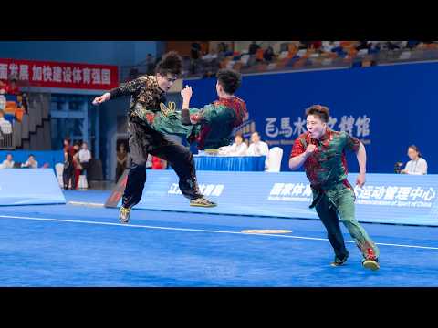 2024 男子三人对练 第16名 青海 张博鸣 朱浩楠 马恒佳 9.070分 2024年全国武术套路锦标赛 男子对练 DuiLian