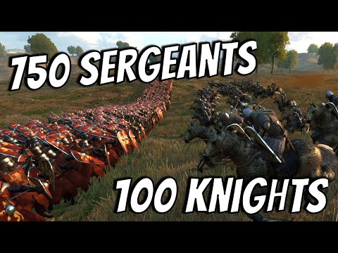 100 BANNER KNIGHTS VS 750 SERGEANTS Bannerlord (Horse Charge & Shield Wall Mod)