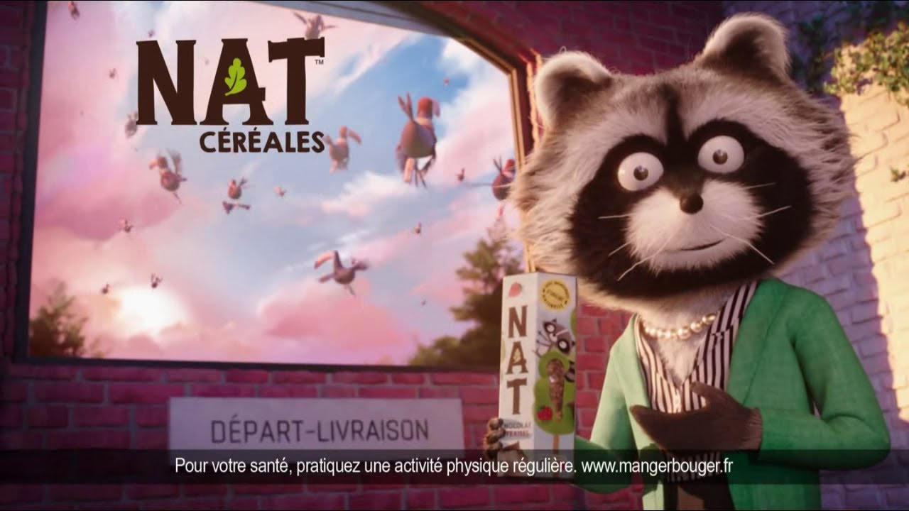 Nat Céréales (la famille Raton Laveur) "naturellement bon" Publicité 0:17