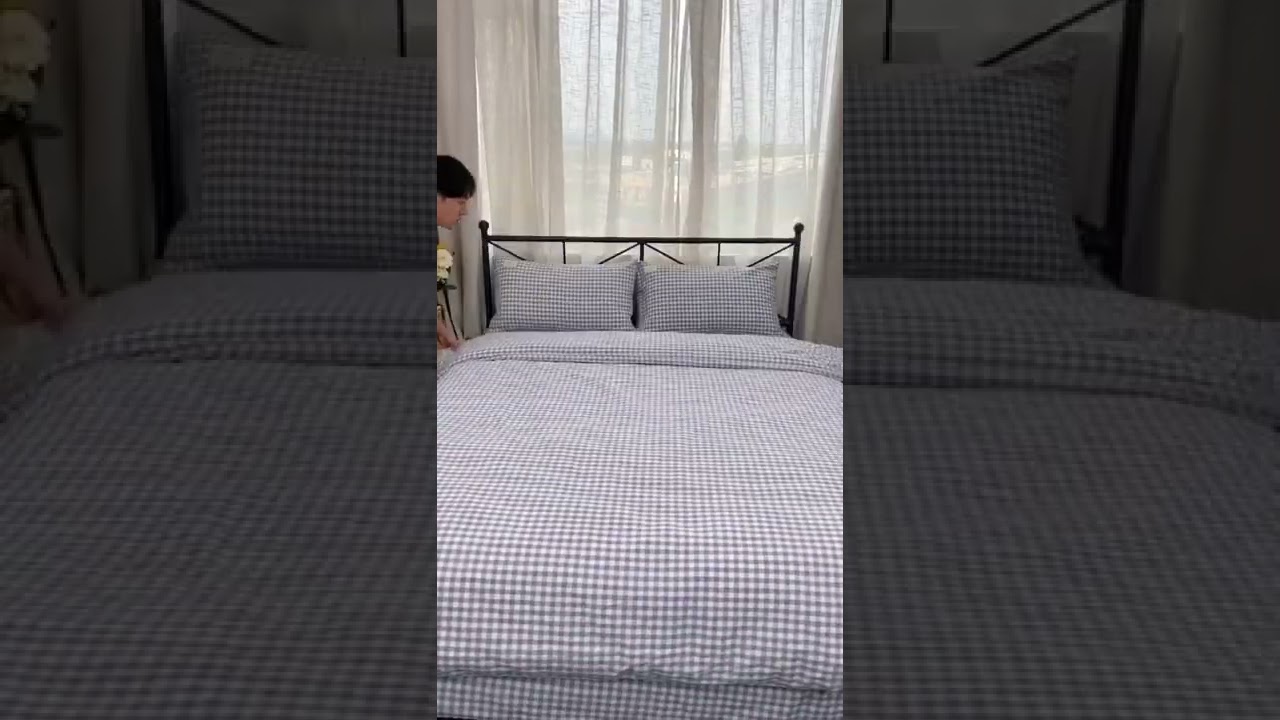 Pościel lniana w pokoju w akademiku YRF, zestaw podwójnych arkuszy w akademiku