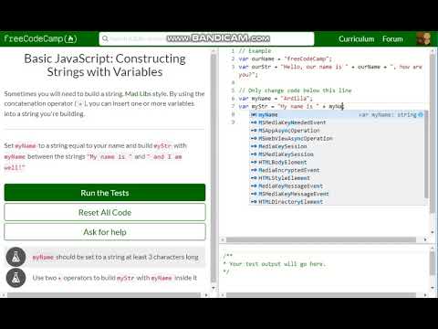 Basic Javascript Constructing Strings With Variables Free Code Camp Dani