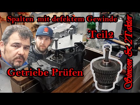Simson S51 Motor spalten, Gehäuse Schrott, Gewinde defekt und ausgerissen. Getriebe macht Geräusche