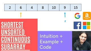YouTube video 'Leetcode 581. Shortest Unsorted Continuous Subarray || Intuition + Example + Code'