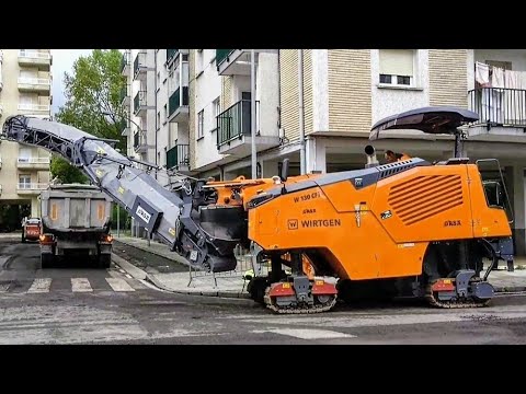 THE TERRIBLE MILLING MACHINE WORKING | HOW TO REPAIR A ROAD | TRUCK TANK AND BARRIERS