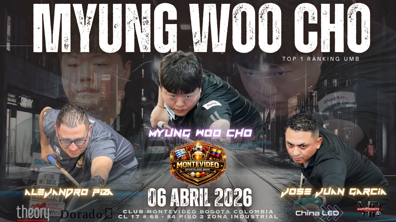 Partidas De Exhibición Club Montevideo Piza vs Cho vs JJ  - Karakurt vs Prieto #billards