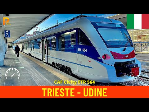 Cab ride Trieste - Udine - train drivers view in 4K