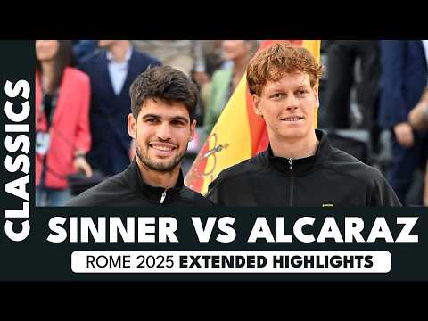 Jannik Sinner vs Carlos Alcaraz First Meeting In 2025! 😮‍💨 | Rome 2025 Final Extended Highlights