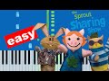 The Sprout Sharing Show Theme Song PBS Kids Slow Easy Piano Beginner Tutorial