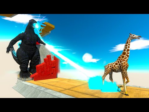 RUN AWAY FROM GODZILLA PARKOUR DEATH CLIMB - Animal Revolt Battle Simulator