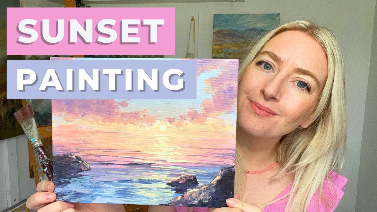 Painting Tutorial Acrylic Sunset for Beginners