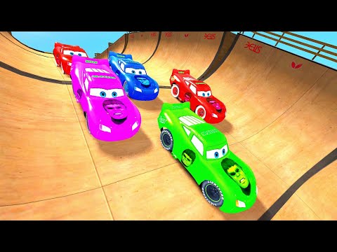 GTA 4 Hulk 🤢McQueen Car Big Ramp Jump Testing - Dameg mod test
