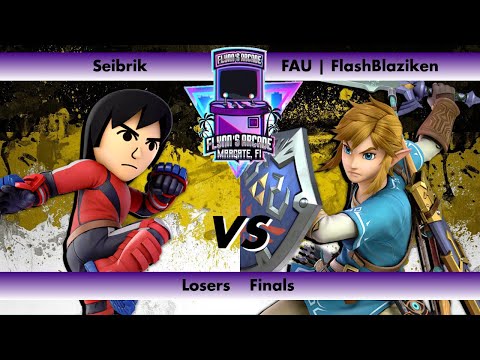 Flynn's Arcade 079 Losers Final - Seibrik (Mii Brawler) vs FAU | FlashBlaziken (Link) SSBU Tourney