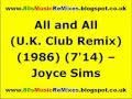 All and All (U.K. Club Remix) - Joyce Sims | 80s Dance Music | 80s Club Music | 80s Club Mixes