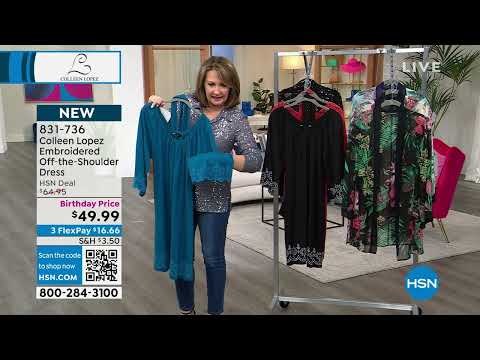 Colleen Lopez Embroidered OfftheShoulder KneeLength Dress