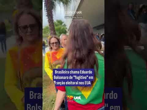 Brasileira chama Eduardo Bolsonaro de “fugitivo” em seção eleitoral nos EUA